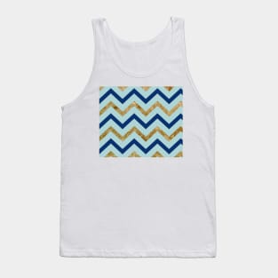 Marine zig zag - gilded turquoise Tank Top